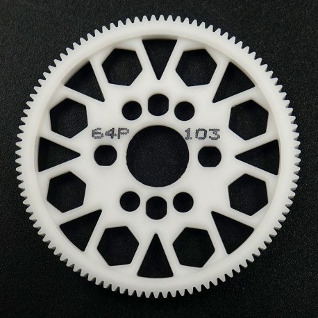 Corona da 103 denti modulo 64 - Competition delrin spur gear 64p 103T for 1/10 on road toouring drif