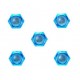 54155 Dado di bloccaggio alluminio sottile 3mm 5pz blu / 54155 3mm thin aluminium lock nut 5pz blue