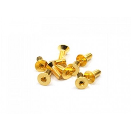 Vite Alluminio color oro M3x8 testa svasata / 12.9 grade steel 24k gold coated screw 3x8mm hex socket flat head screws 10pz