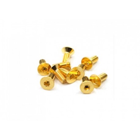 Vite Alluminio color oro M3x6 testa svasata / 12.9 grade steel 24k gold coated screw 3x6mm hex socket flat head screws 10pz