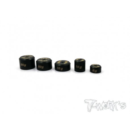 Set di pesi in ottone con bilanciamento di precisione anodizzato 5,10,15,20,25g - Anodized precision balancing bras weights set