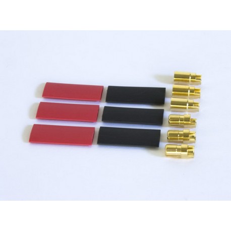 Connettori 6mm Gold maschio(3) - femmina(3) - Gold connector Set 6,0 mm (3coppie)