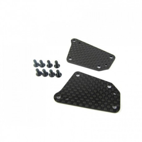 Inserti In Carbonio T4 Anteriori / Graphite front lower arm plate 1.6mm (L+R)
