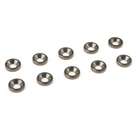 Rondelle svasate alluminio 8mm per viti M3 Gun metal (10pz)