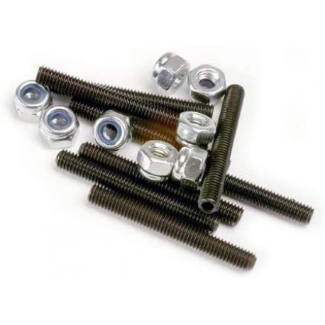Traxxas 3962" Nylon Locknuts Screw Set Model Car Parts, 3 mmaste filettate 3x26 mm  con dadi (8)
