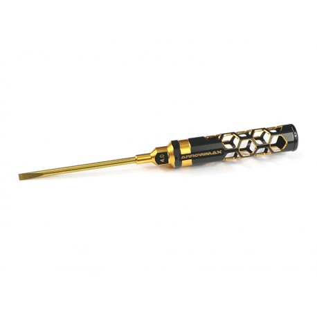 AM-430141-BG Flat Head Screwdriver 4.0 X 100mm Black Golden (AM-430141-BG)